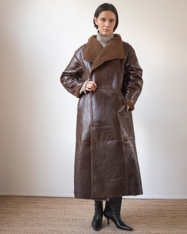 Rejina Pyo Kayla Coat Shearling Brown