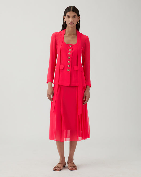 Rejina Pyo Kekoa Top Chiffon Hot Pink