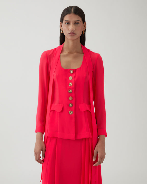 Rejina Pyo Kekoa Top Chiffon Hot Pink