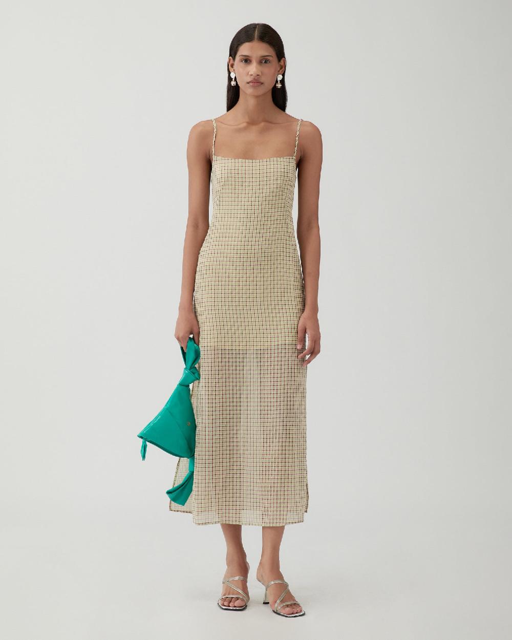 rejina pyo Kennedy Dress Check Green