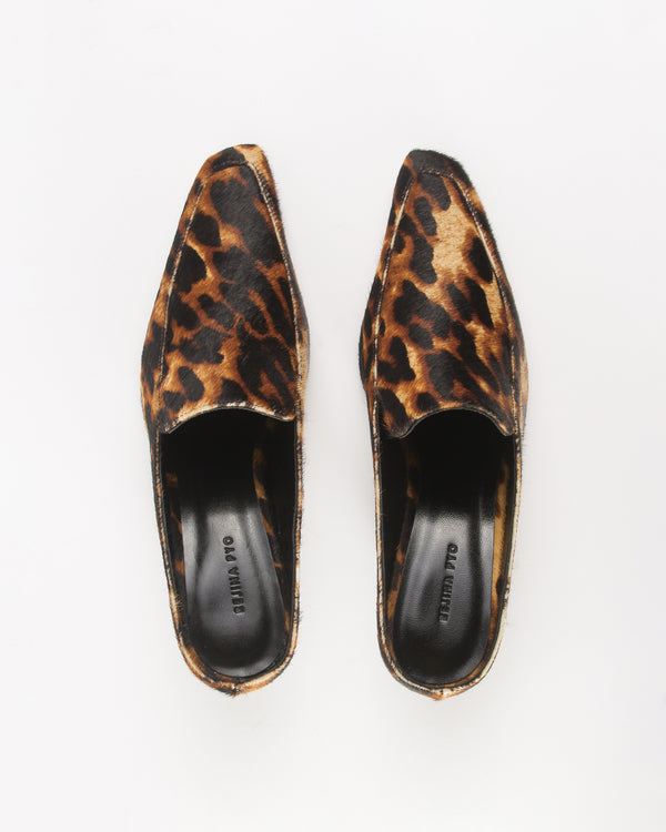 Rejina Pyo Kitten Mule Pony Print Leopard