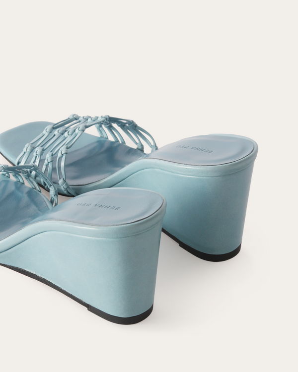 Rejina Pyo Kyle Wedges Leather Celeste Blue
