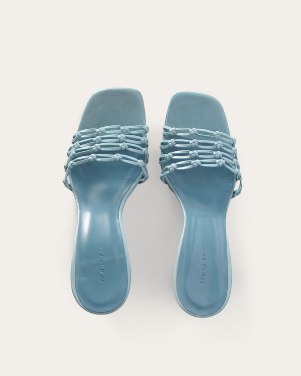 Rejina Pyo Kyle Wedges Leather Celeste Blue
