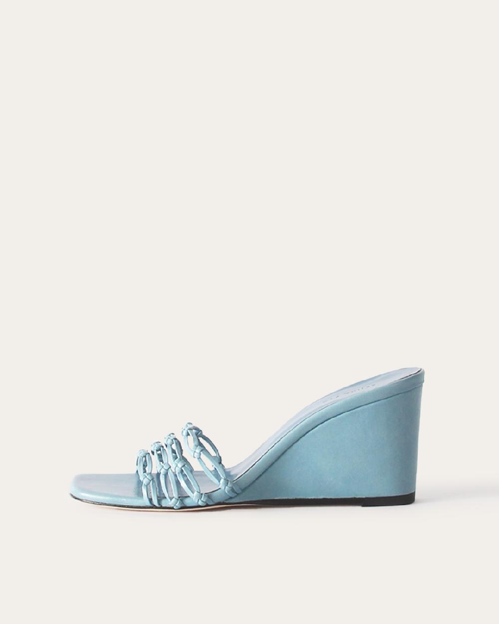 rejina pyo Kyle Wedges Leather Celeste Blue