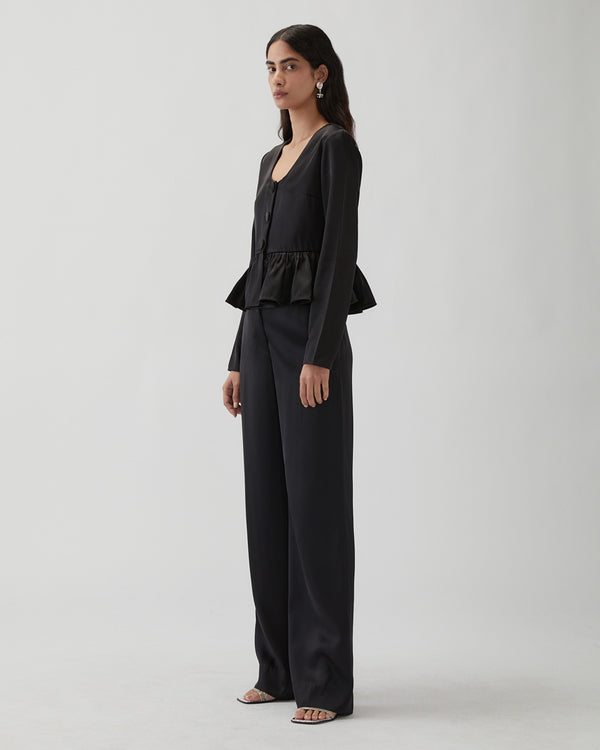 Rejina Pyo Lana Blouse Duchesse Satin Black