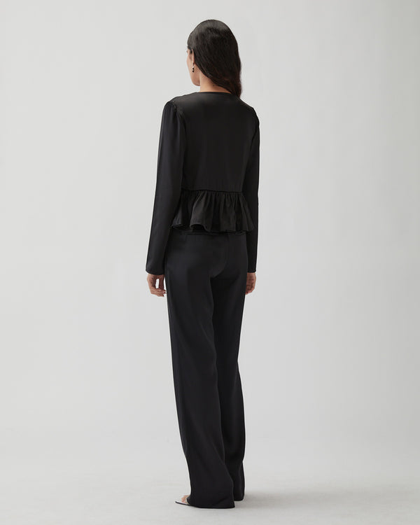 Rejina Pyo Lana Blouse Duchesse Satin Black