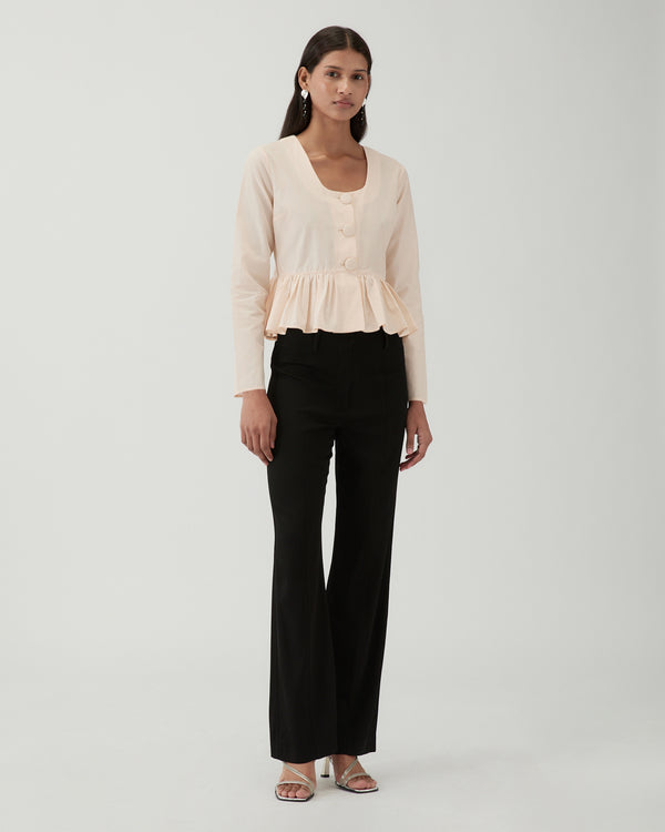 Rejina Pyo Lana Blouse Silk Blend Taffeta Apricot