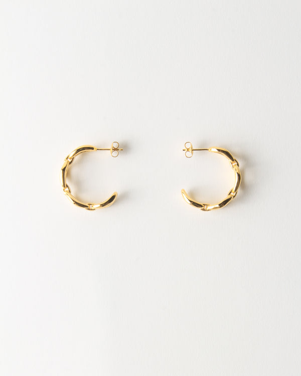 Rejina Pyo Large Chain Hoops Gold Plated