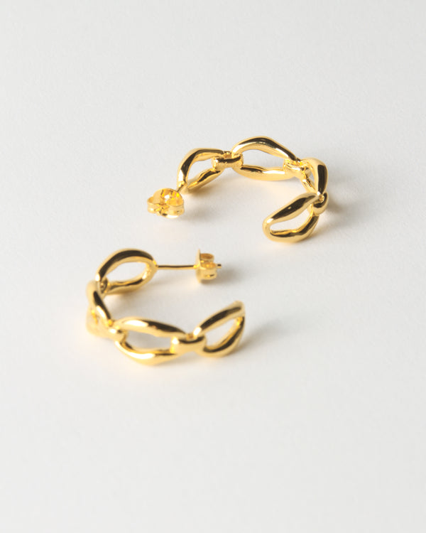 Rejina Pyo Large Chain Hoops Gold Plated