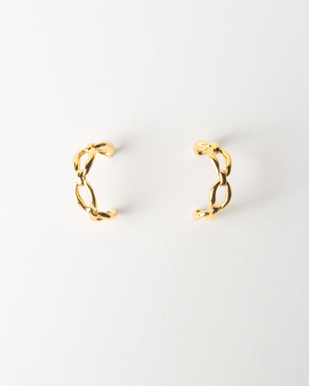 rejina pyo Large Chain Hoops Gold Plated