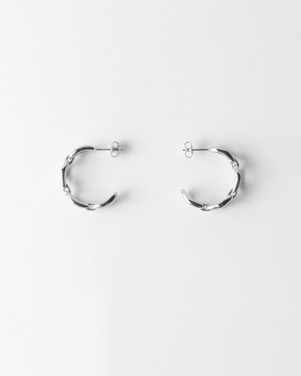 Rejina Pyo Large Chain Hoops Silver Plated