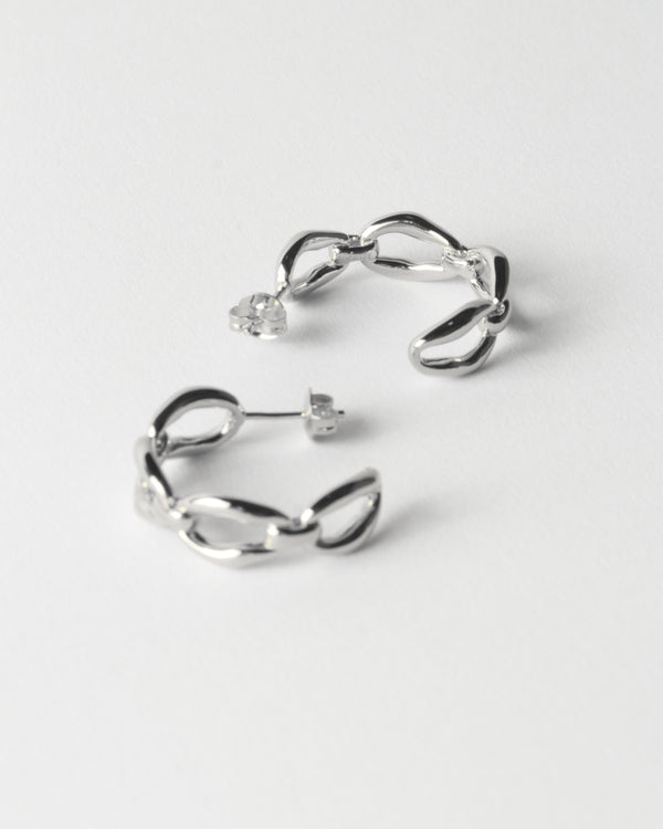 Rejina Pyo Large Chain Hoops Silver Plated