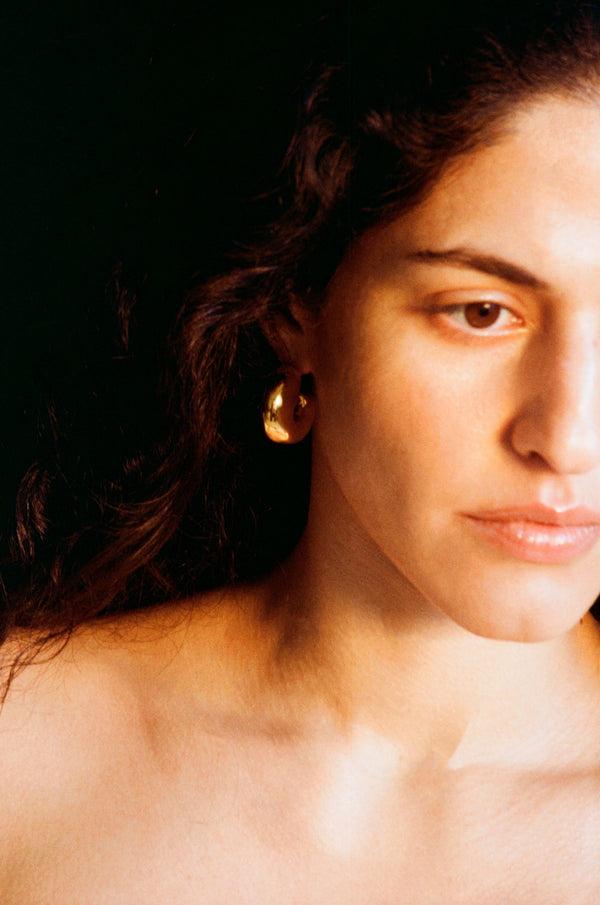 Rejina Pyo Large Molten Hoops Gold Plated