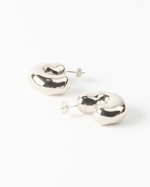 Rejina Pyo Large Molten Hoops Silver Plated
