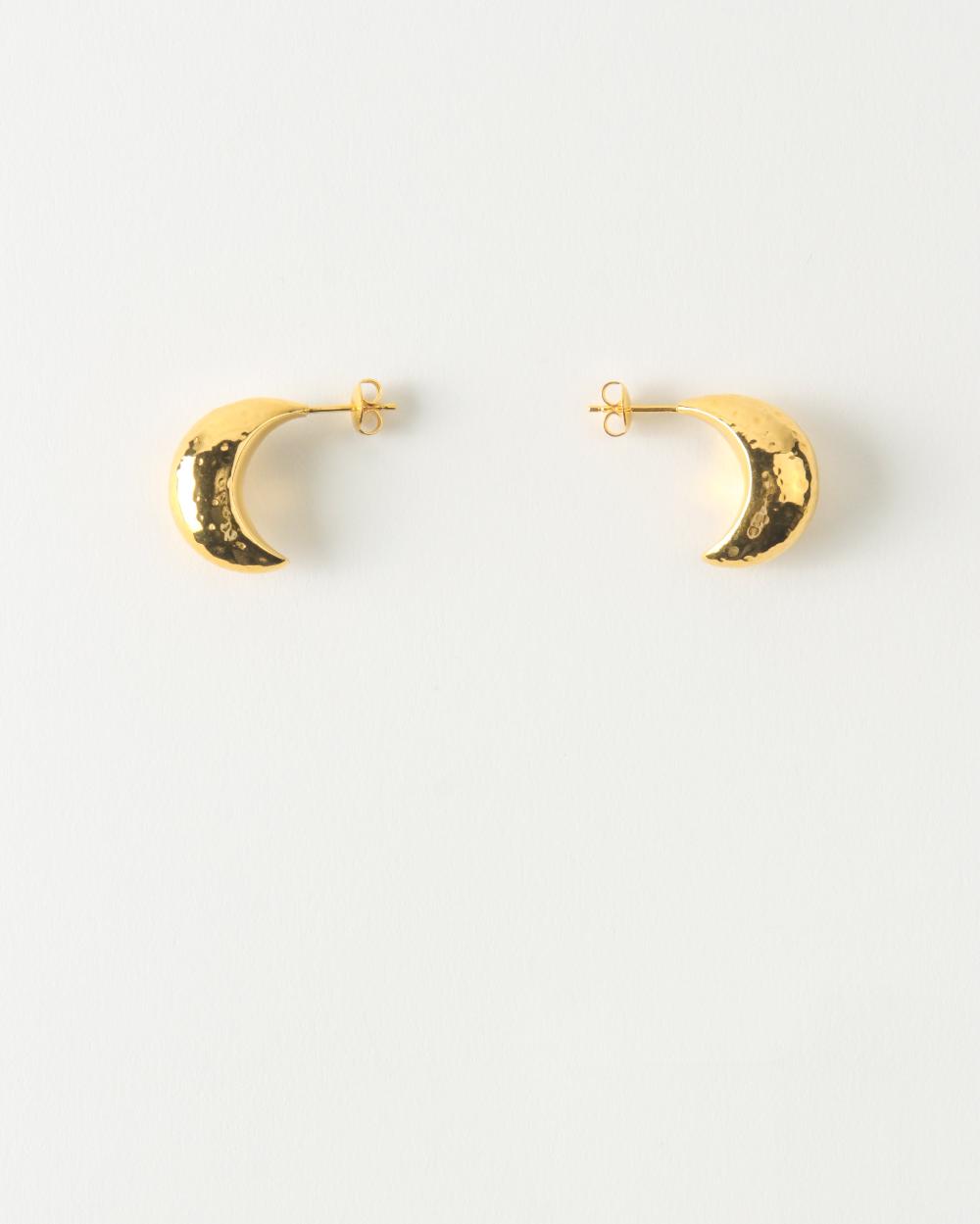 rejina pyo Large Moon Hoops Gold Plated