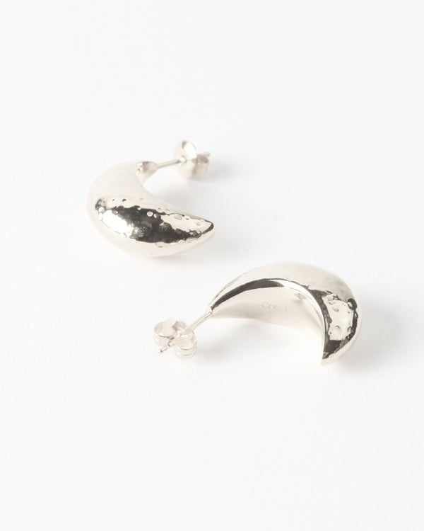 Rejina Pyo Large Moon Hoops Silver Plated