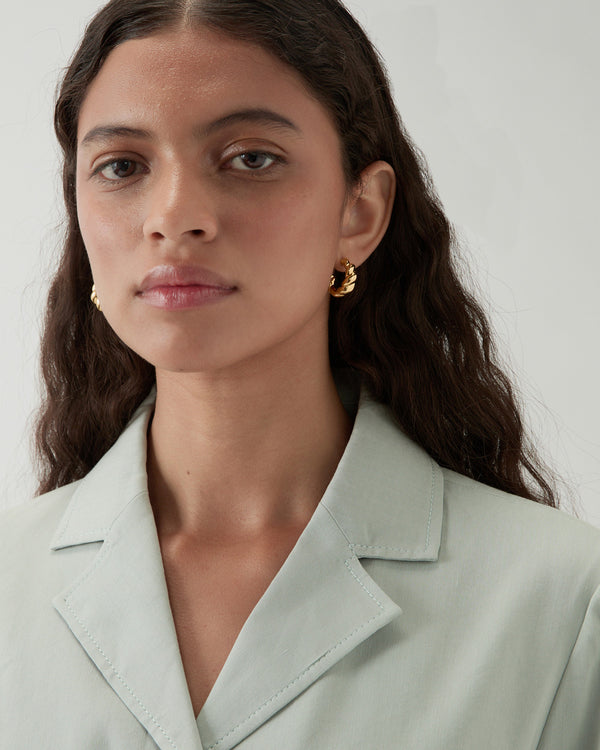 Rejina Pyo Large Twirl Hoops Gold Plated