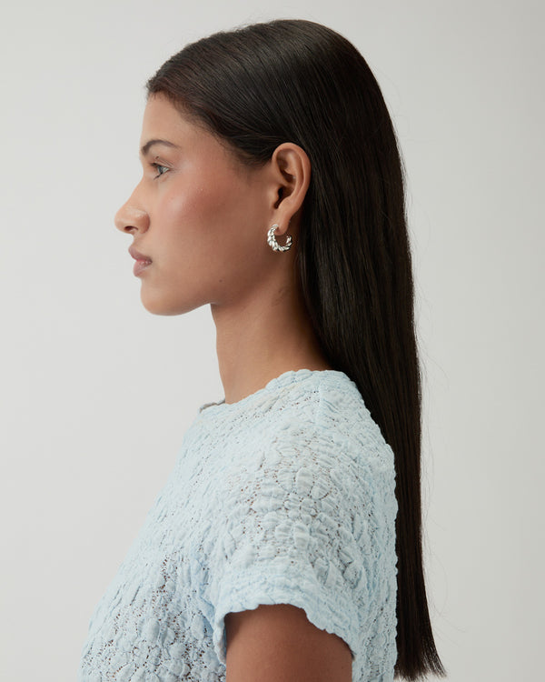 Rejina Pyo Large Twirl Hoops Silver Plated