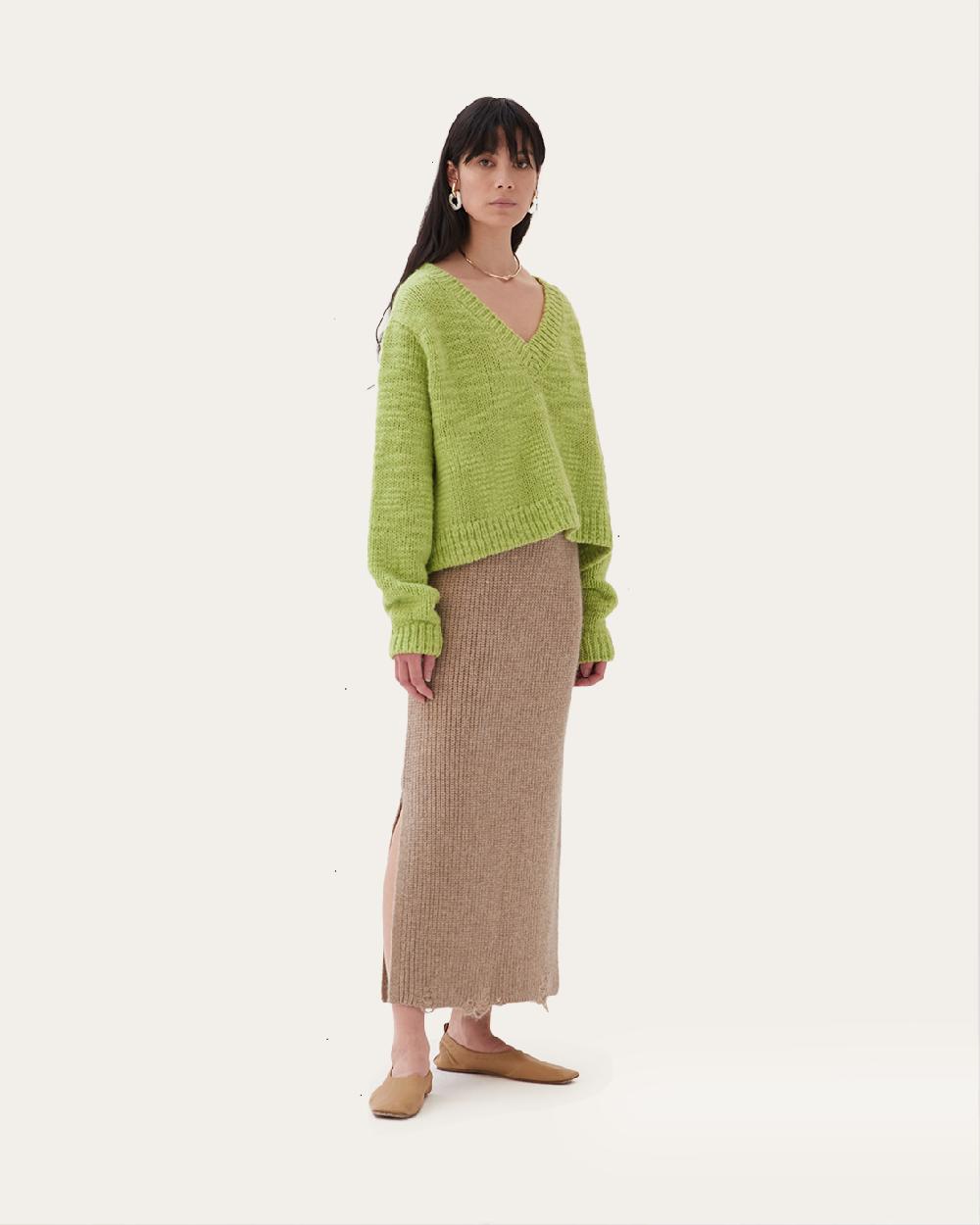 rejina pyo Leanne Skirt Alpaca Oat