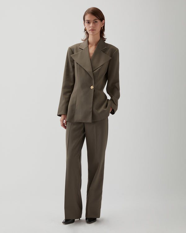 Rejina Pyo Leila Blazer Tencel Blend Grey