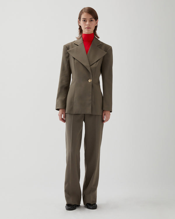 Rejina Pyo Leila Blazer Tencel Blend Grey