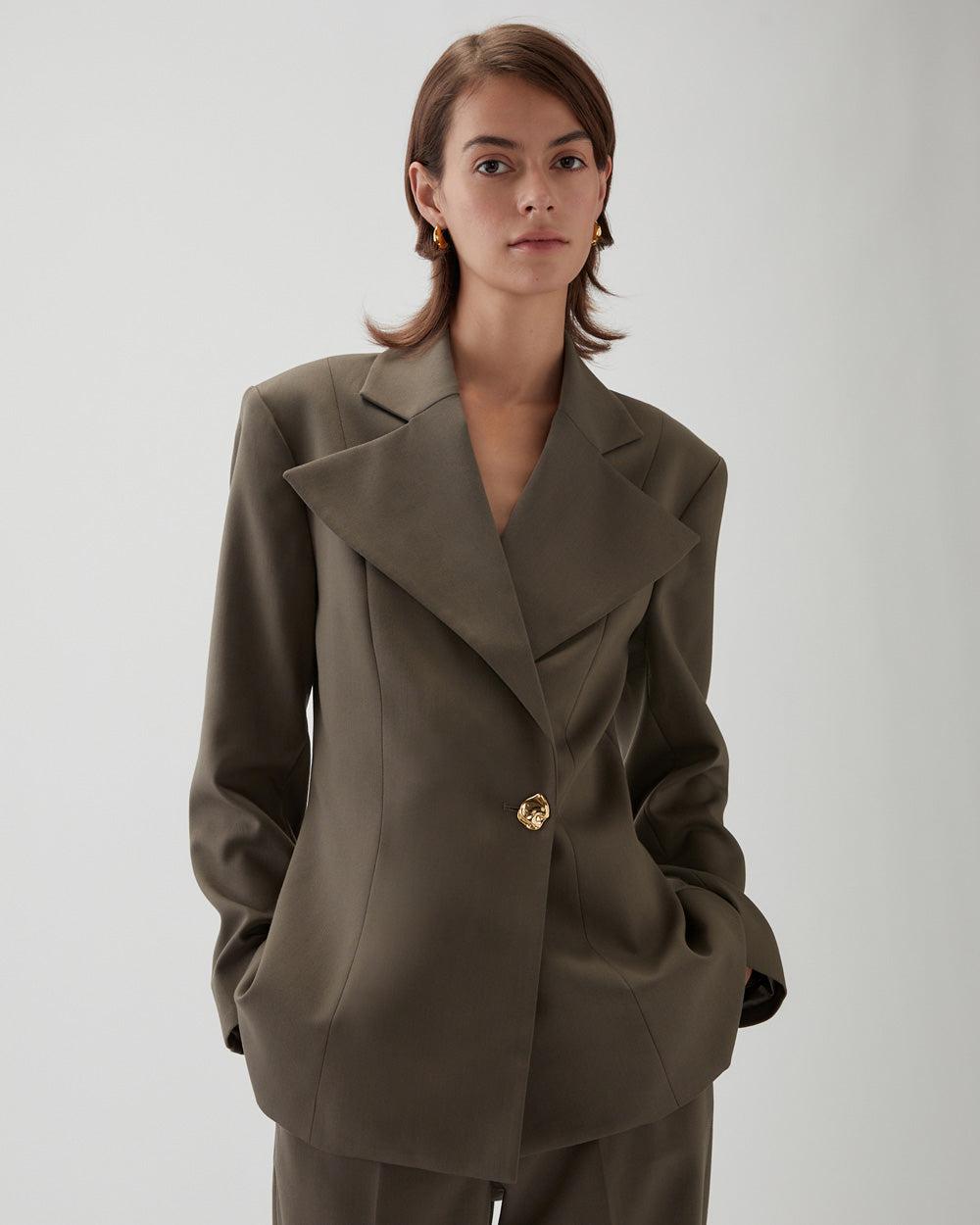 rejina pyo Leila Blazer Tencel Blend Grey