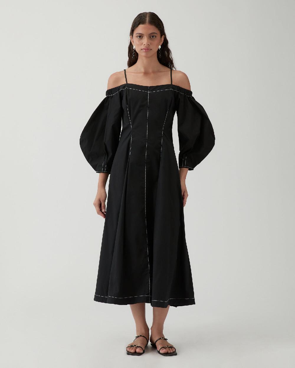 rejina pyo Leila Dress Organic Cotton Black
