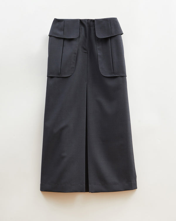 Rejina Pyo Lila Skirt Wool Blend Suiting Slate