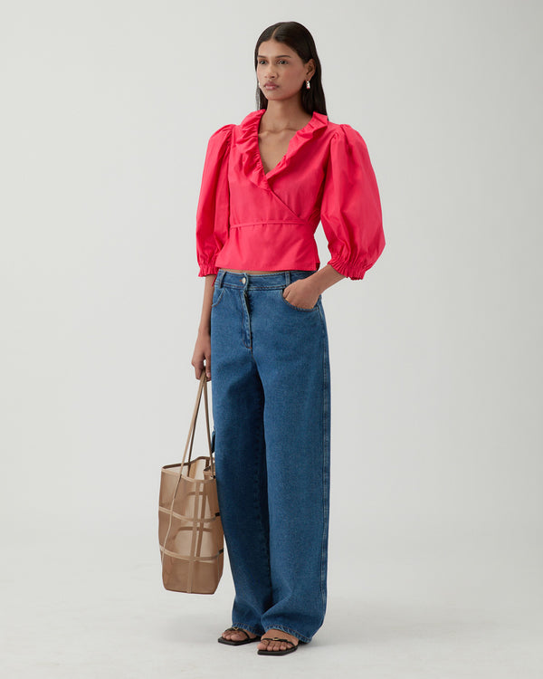 Rejina Pyo Luna Blouse Organic Cotton Red