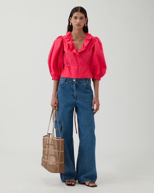 Rejina Pyo Luna Blouse Organic Cotton Red