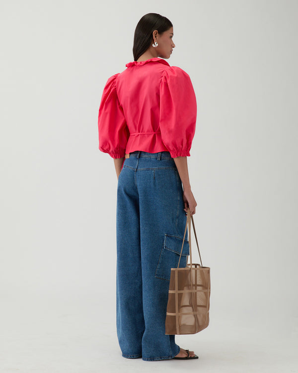 Rejina Pyo Luna Blouse Organic Cotton Red