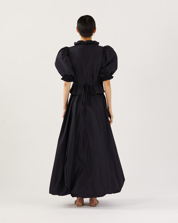 Rejina Pyo Luna Blouse Recycled Blend Taffeta Navy