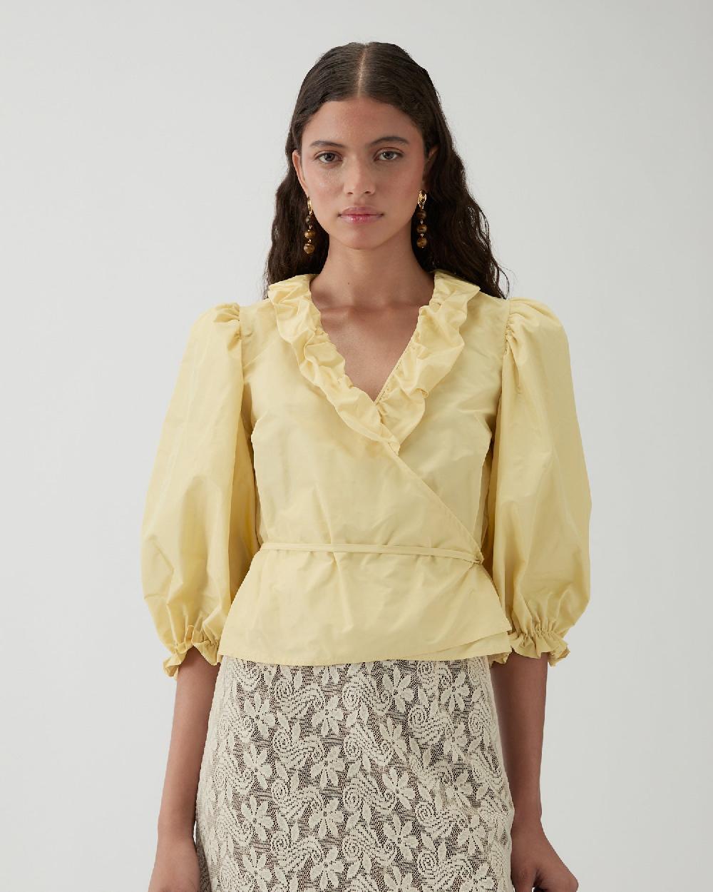 rejina pyo Luna Blouse Taffeta Yellow