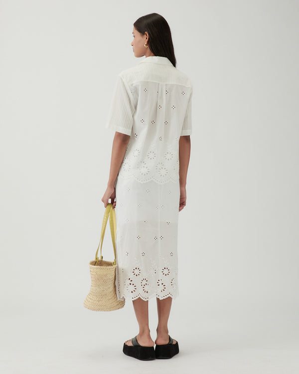 Rejina Pyo Marty Shirt Cotton Embroidery Cream