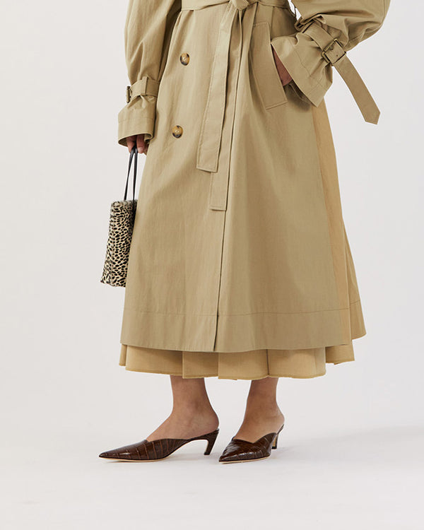 Rejina Pyo Mathilde Mule Leather Emboss Croc Brown