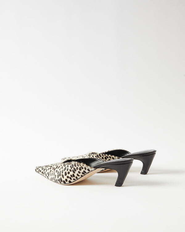 Rejina Pyo Mathilde Mule Pony Polkadot Black + White