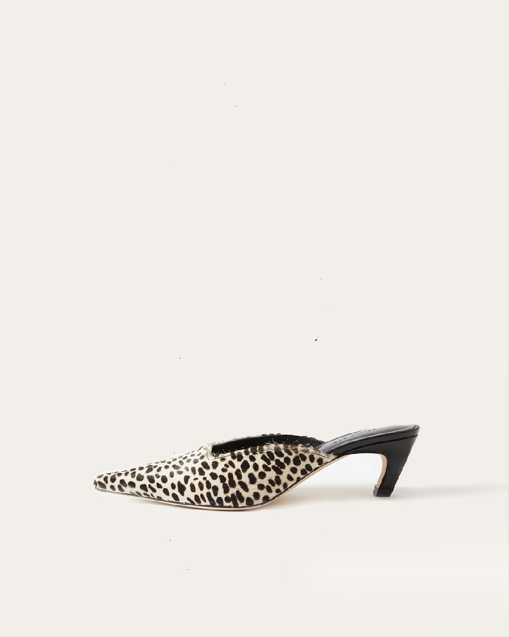 rejina pyo Mathilde Mule Pony Polkadot Black + White