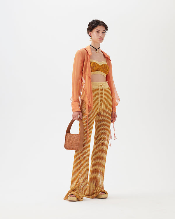 Rejina Pyo Maxine Top Linen Blend Brown