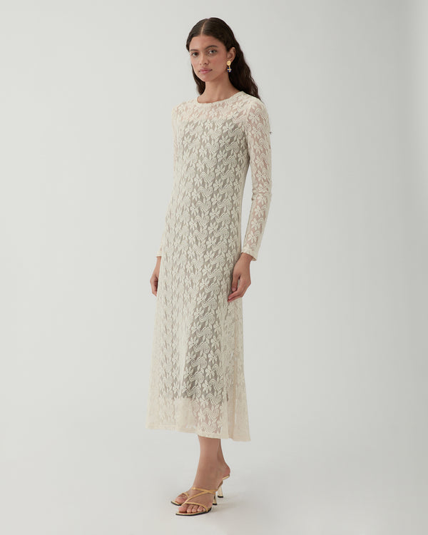 Rejina Pyo Micah Dress Floral Lace Cream