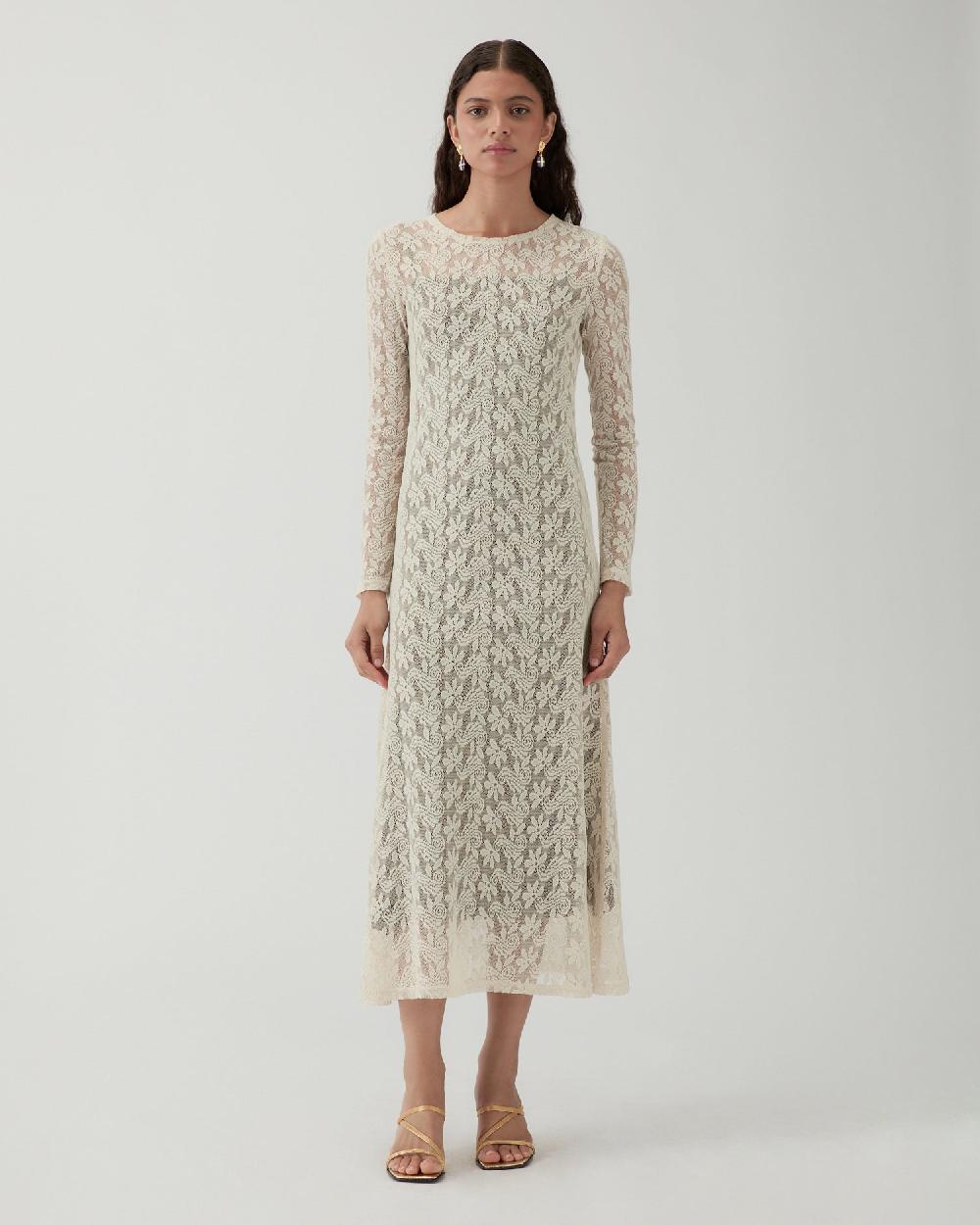 rejina pyo Micah Dress Floral Lace Cream