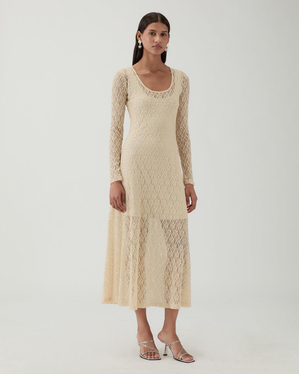 rejina pyo Mila Dress Lace Cream