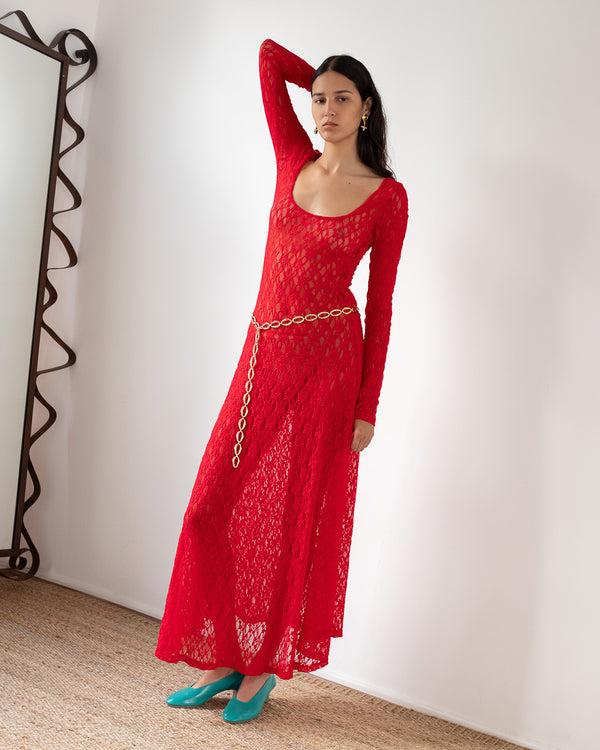 Rejina Pyo Mila Dress Lace Red