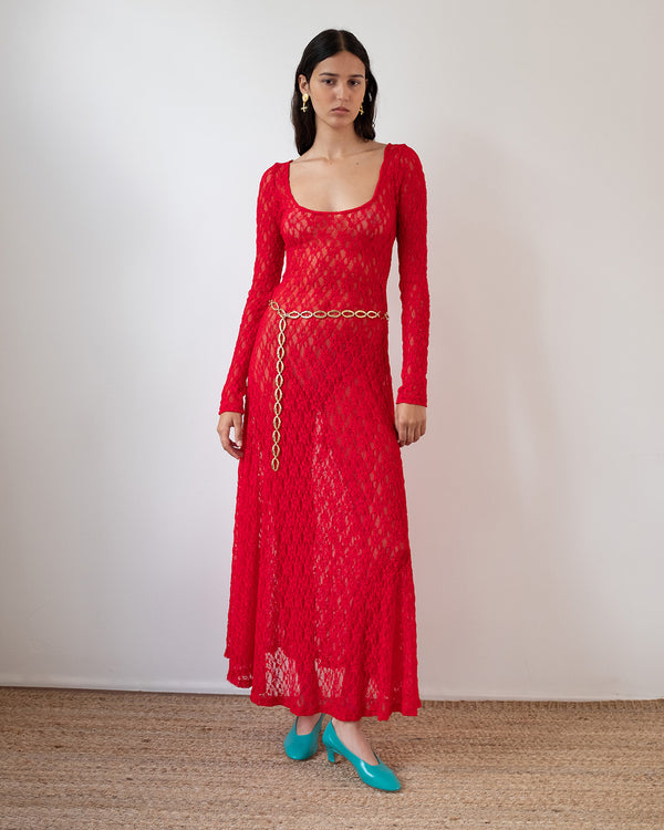 Rejina Pyo Mila Dress Lace Red