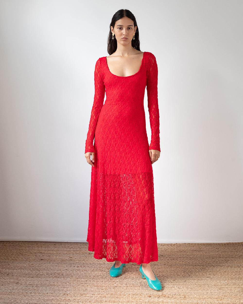 rejina pyo Mila Dress Lace Red
