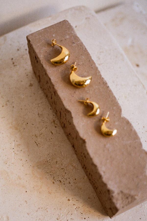 Rejina Pyo Mini Moon Hoops Gold Plated