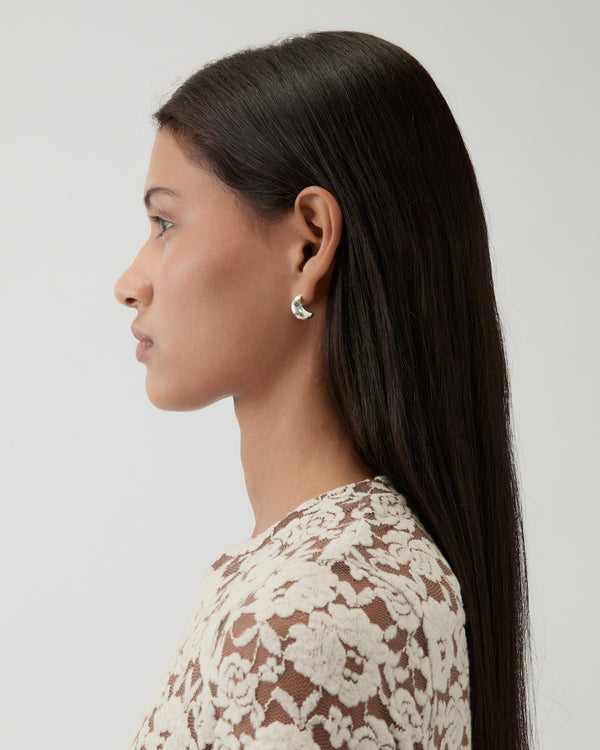 Rejina Pyo Mini Moon Hoops Silver Plated