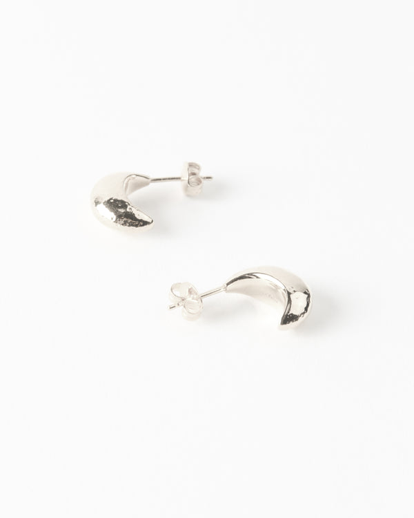 Rejina Pyo Mini Moon Hoops Silver Plated