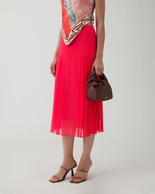 Rejina Pyo Miwa Skirt Chiffon Hot Pink