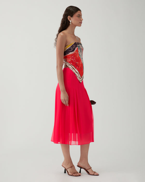 Rejina Pyo Miwa Skirt Chiffon Hot Pink