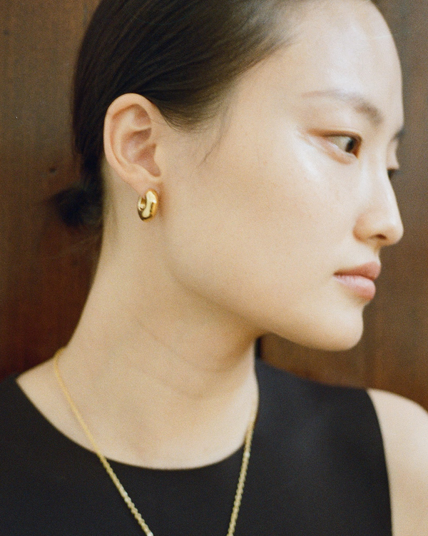 Rejina Pyo Molten Hinged Hoops Gold Plated